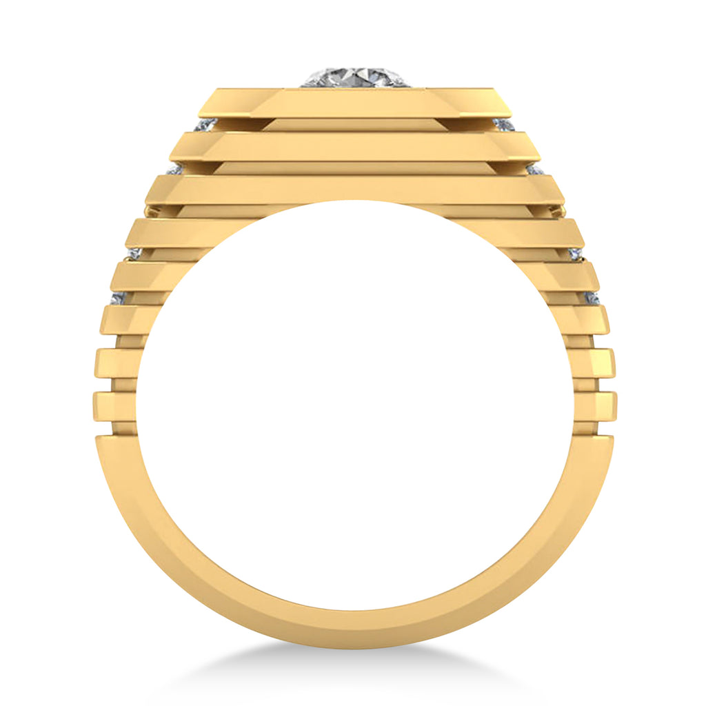 Diamond Chest Men's Ring/Wedding Band 14k Yellow Gold (1.20ct)