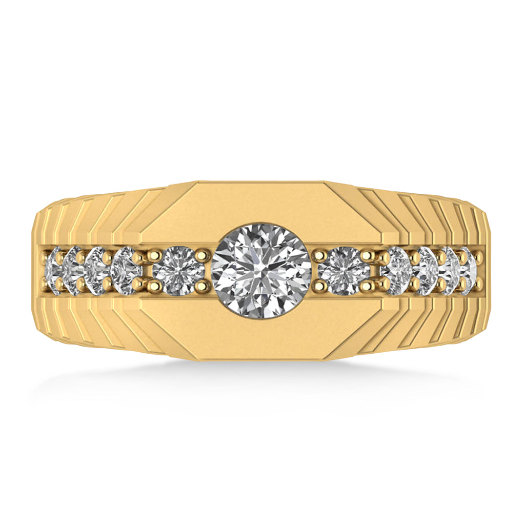 Diamond Chest Men's Ring/Wedding Band 14k Yellow Gold (1.20ct)