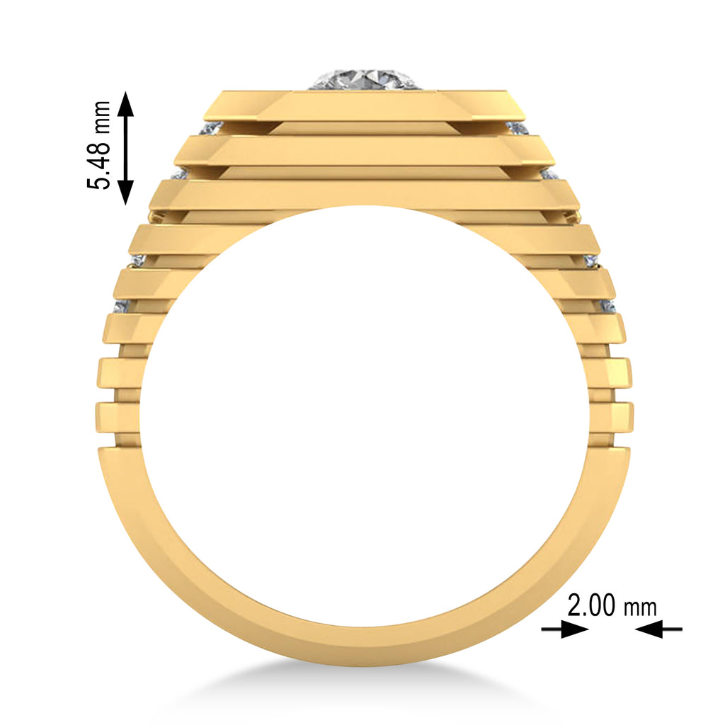 Diamond Chest Men's Ring/Wedding Band 14k Yellow Gold (1.20ct)
