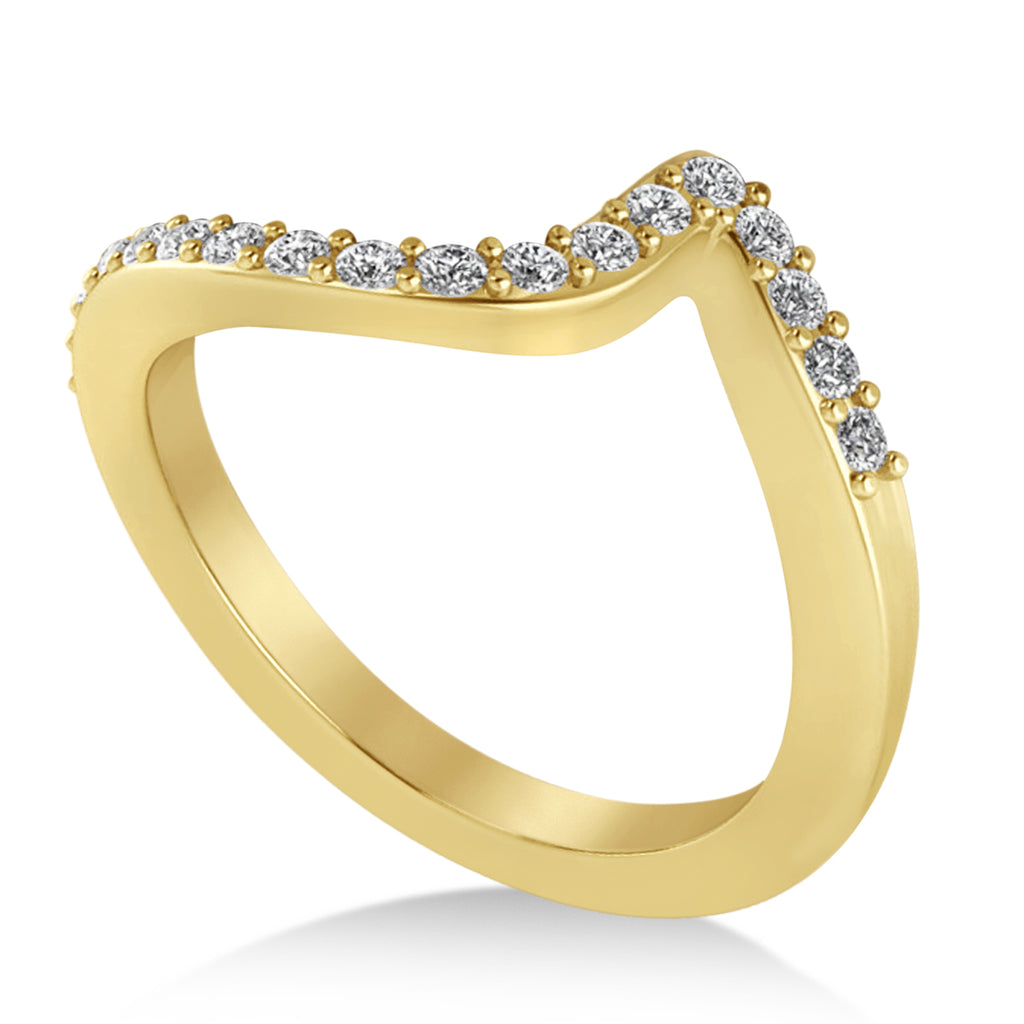 Diamond Accented Tension Set Wedding Band 14k Yellow Gold (0.18ct)