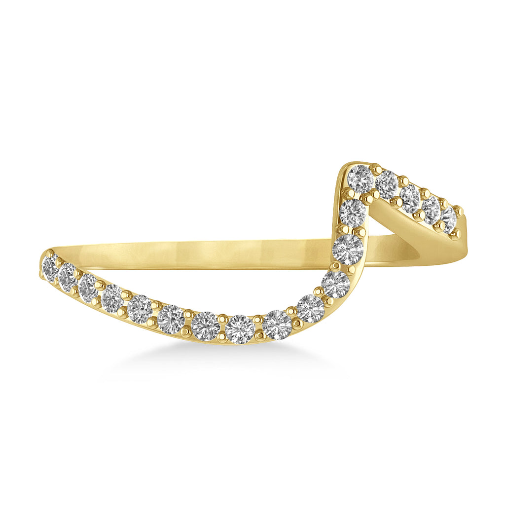 Diamond Accented Tension Set Wedding Band 14k Yellow Gold (0.18ct)
