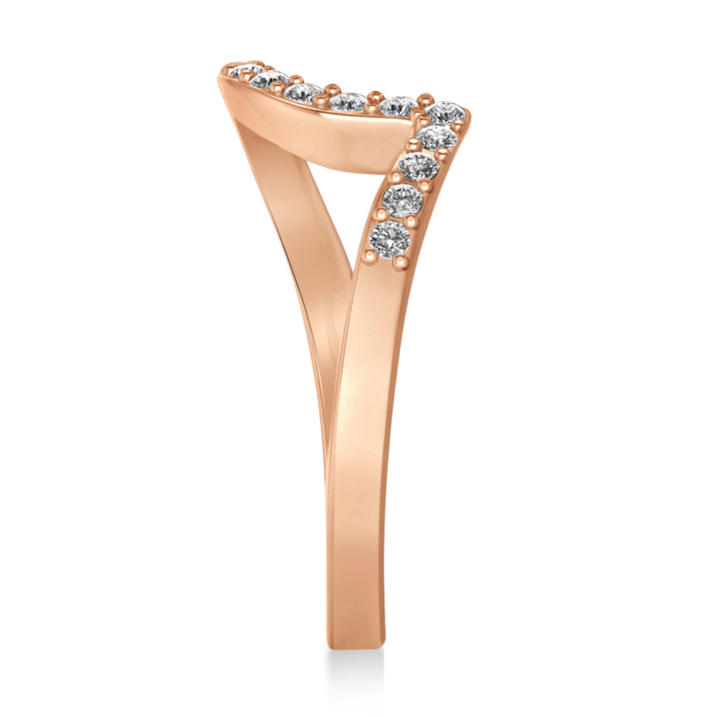 Diamond Accented Tension Set Wedding Band 18k Rose Gold (0.18ct)
