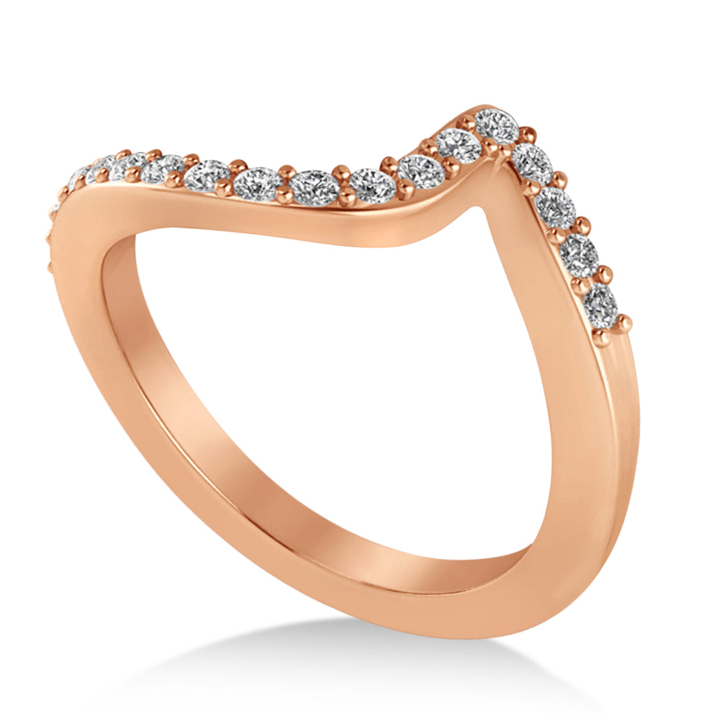 Lab Diamond Accented Tension Set Wedding Band 18k Rose Gold (0.18ct)