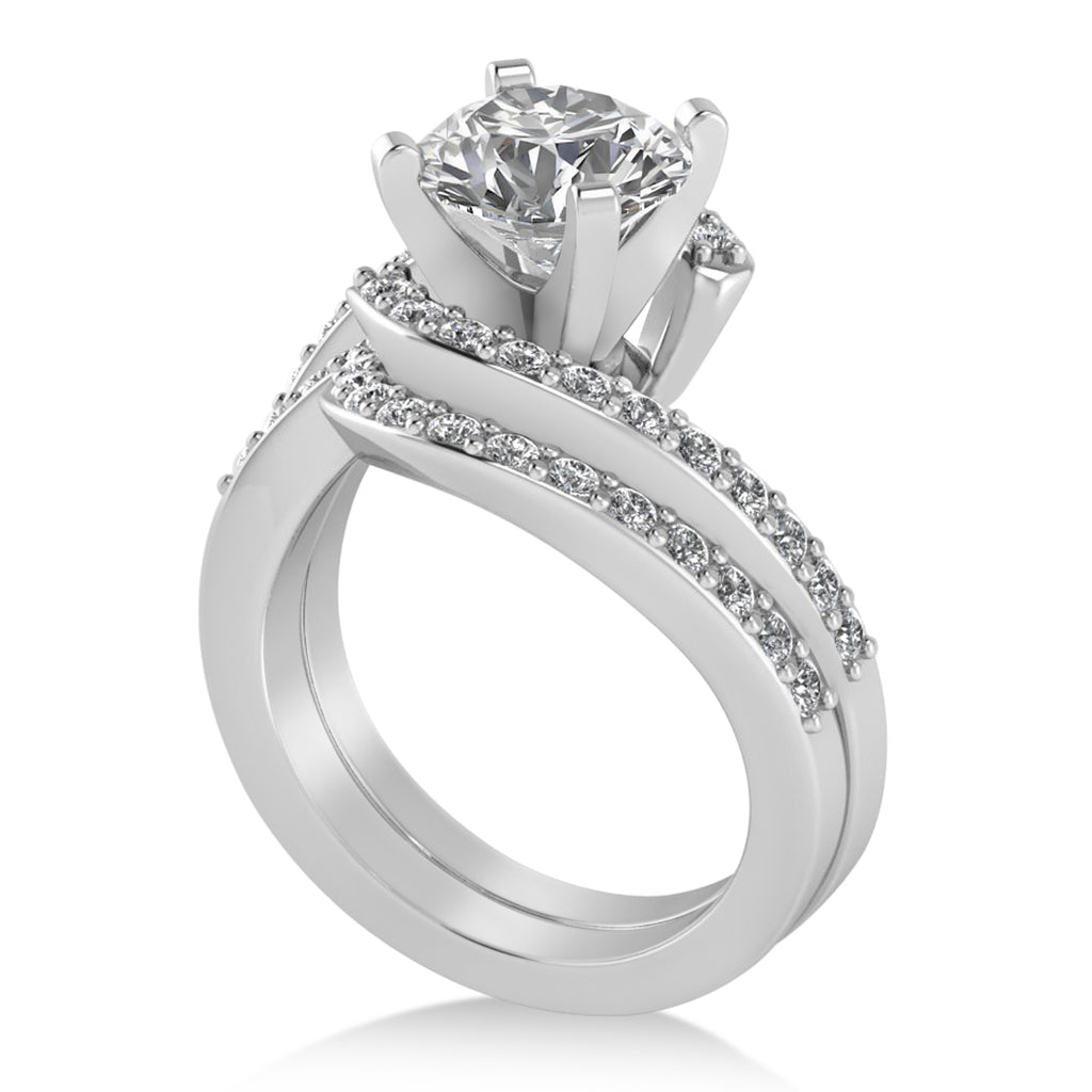 Lab Diamond Accented Tension Set Bridal Set 18k White Gold (0.35ct)