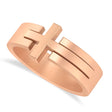 Mens Novelty Cross Ring in 14k Rose Gold