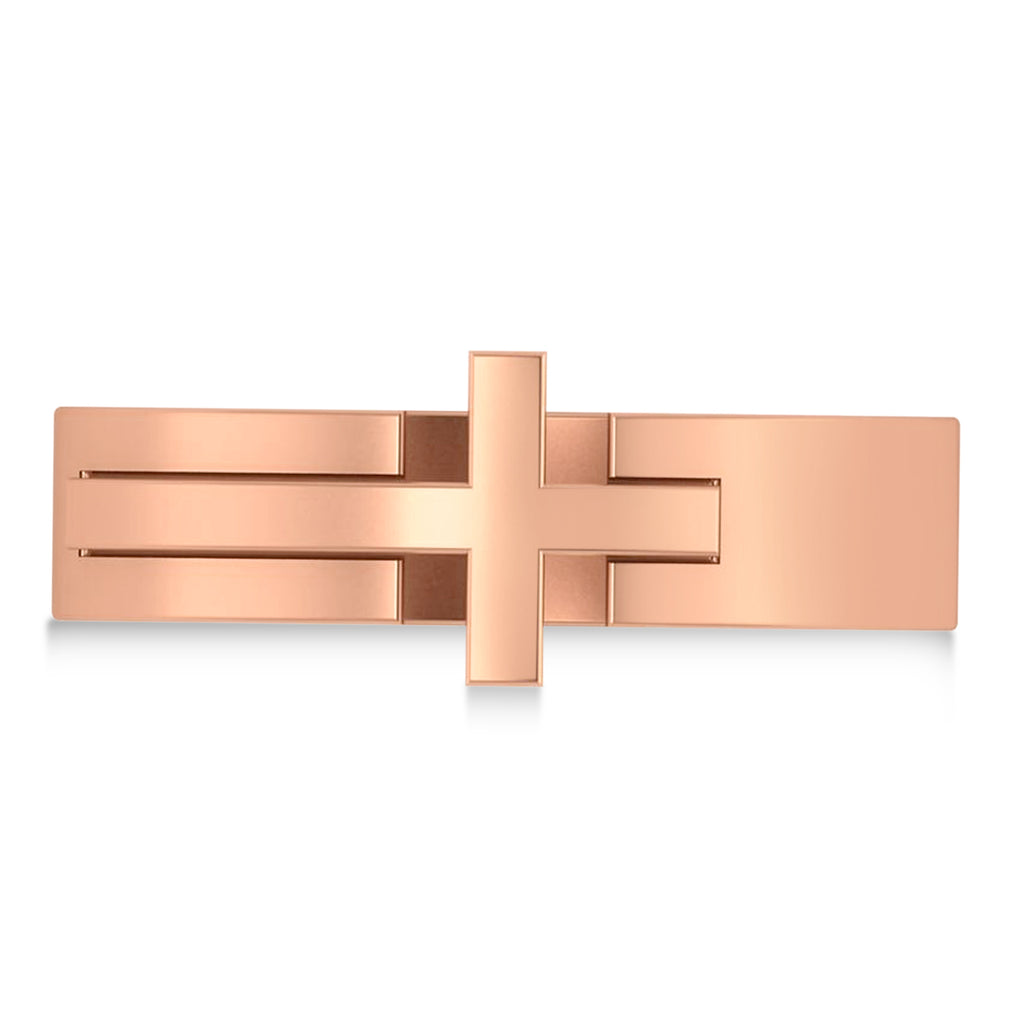 Mens Novelty Cross Ring in 14k Rose Gold