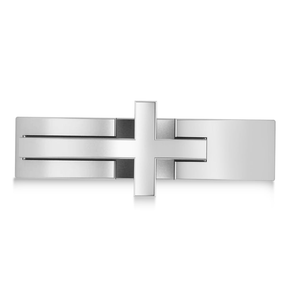 Mens Novelty Cross Ring in 14k White Gold