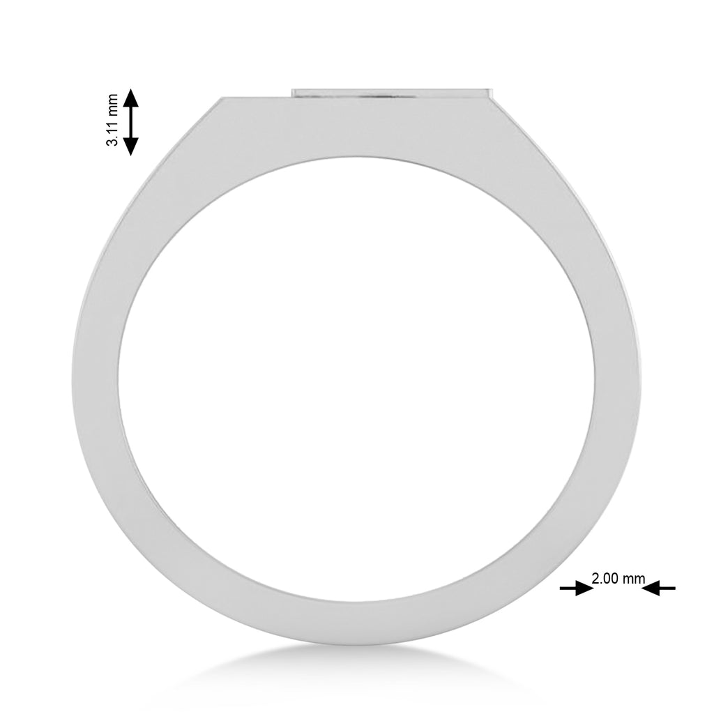 Men's Playing Card Ring 14K White Gold