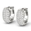 Huggie Round Lab Diamond Pave Earrings Hoops 14k White Gold (0.84ct)