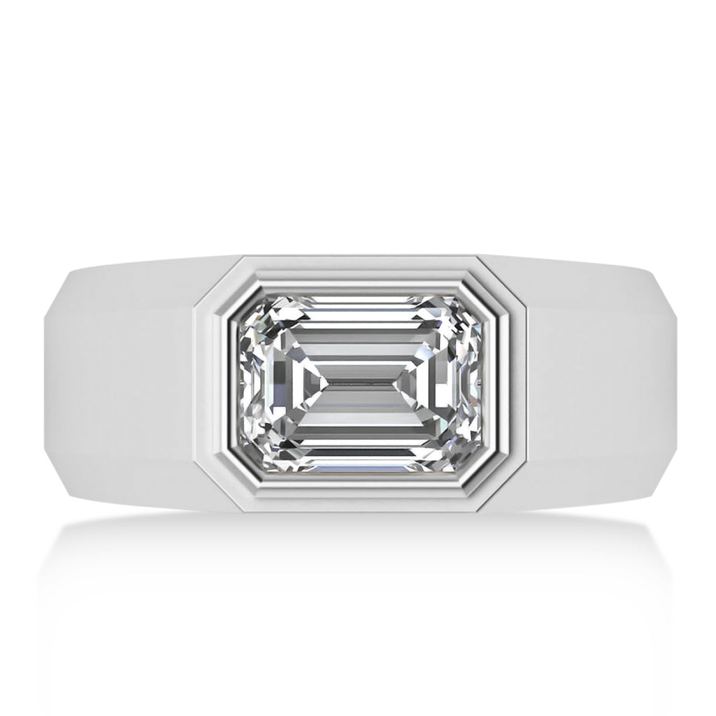 Diamond Solitaire Men's Engagement Ring 14k White Gold (2.50ct)