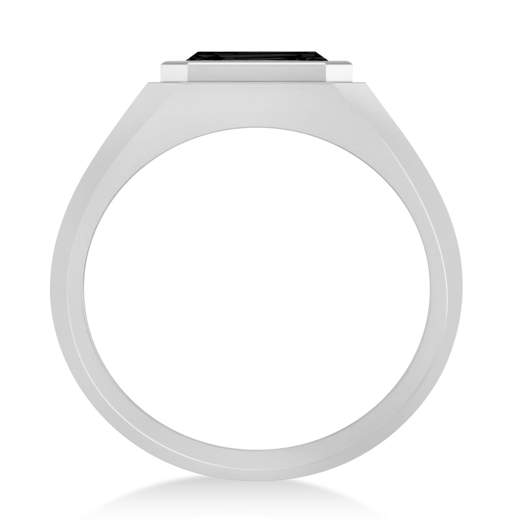 Black Diamond Solitaire Men's Engagement Ring 14k White Gold (2.50ct)