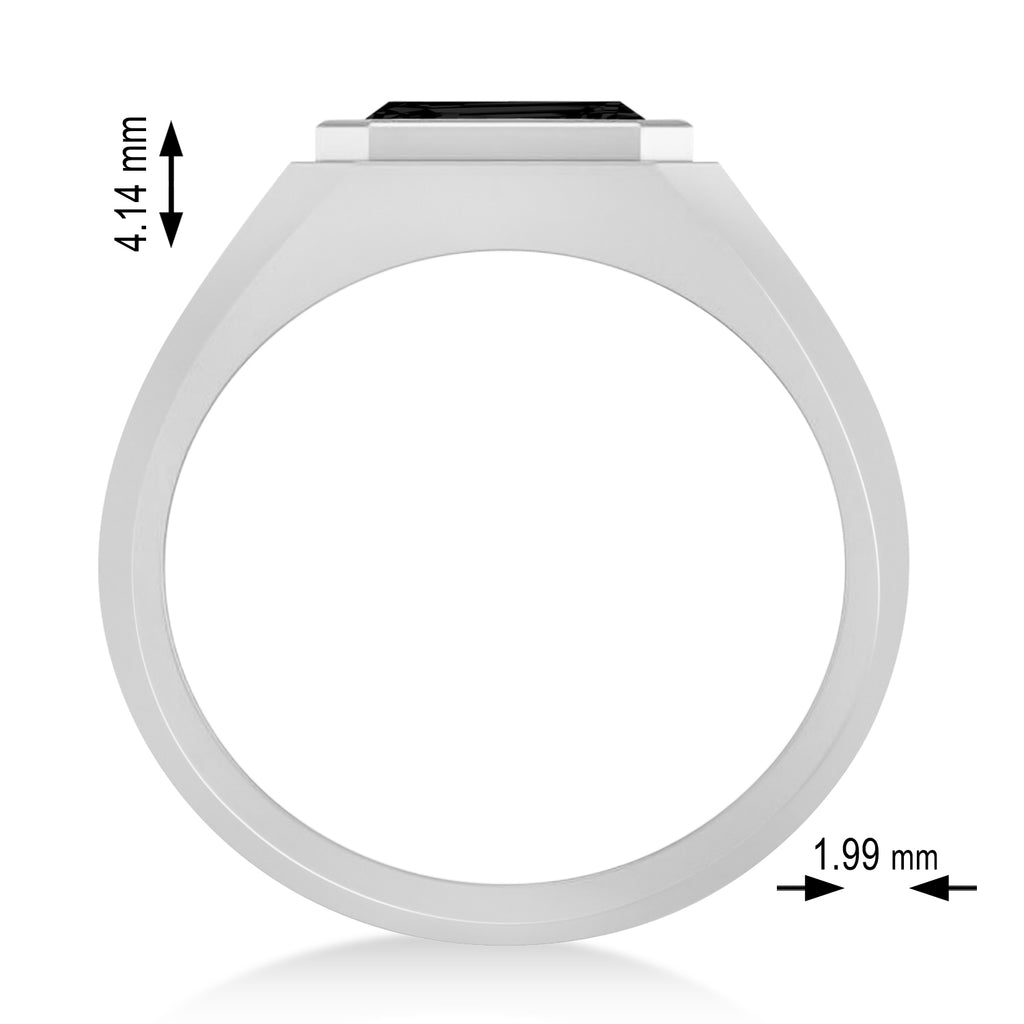 Black Diamond Solitaire Men's Engagement Ring 14k White Gold (2.50ct)