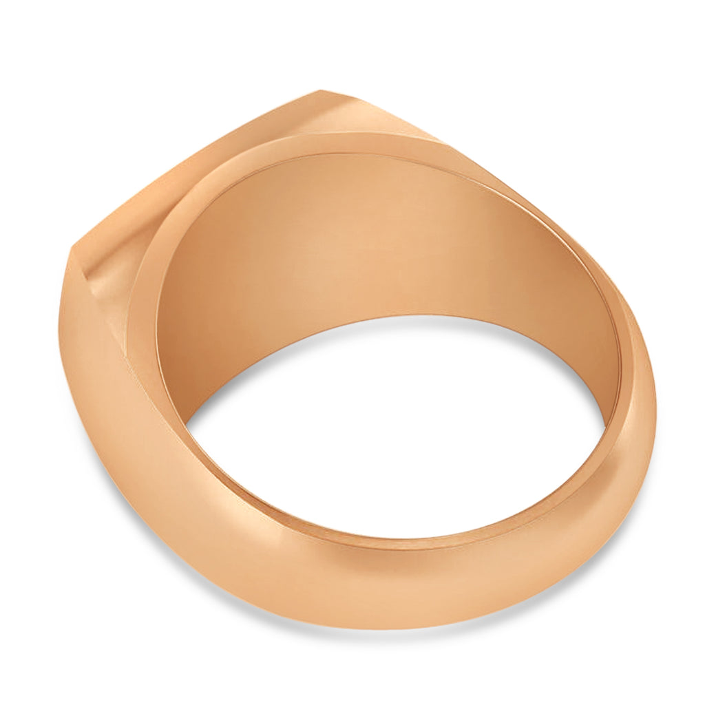 Tiger's Face Shaped Gents Ring 14k Rose Gold