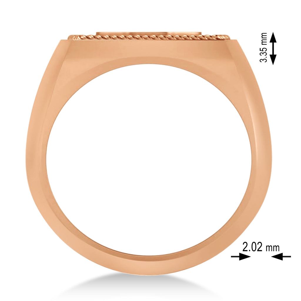 Tiger's Face Shaped Gents Ring 14k Rose Gold