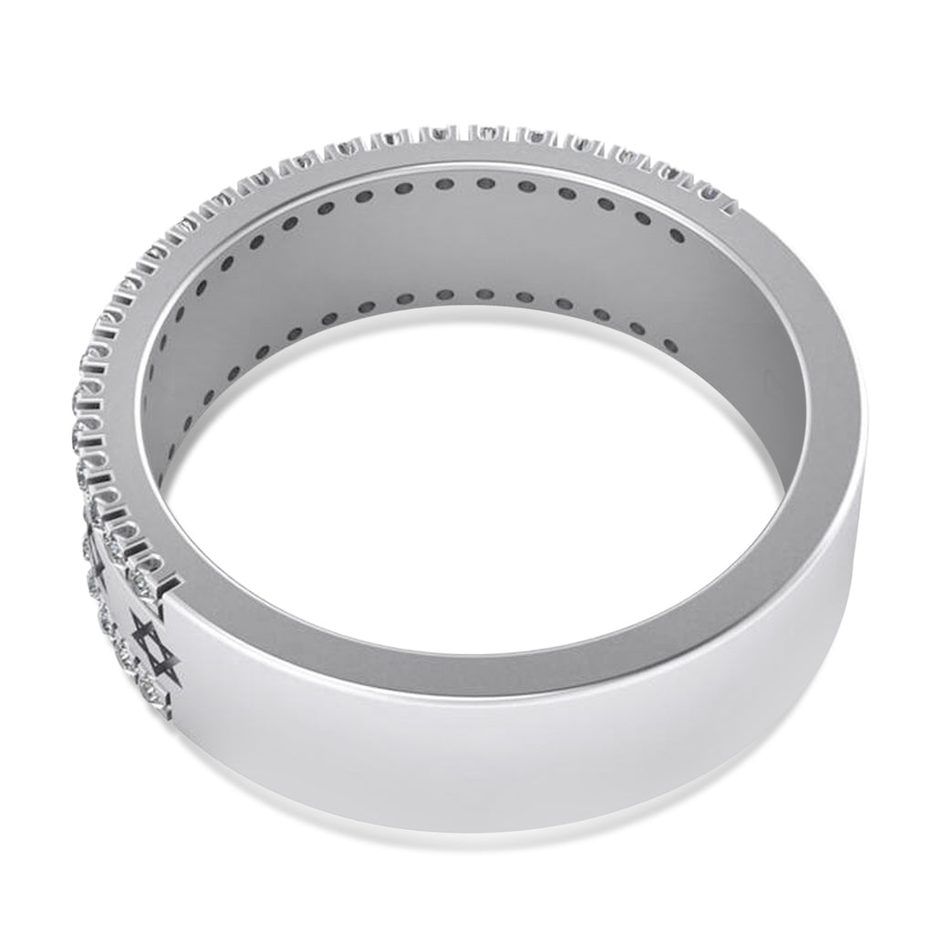 Diamond Jewish Star of David Mens Ring 14K White Gold (.46ct)
