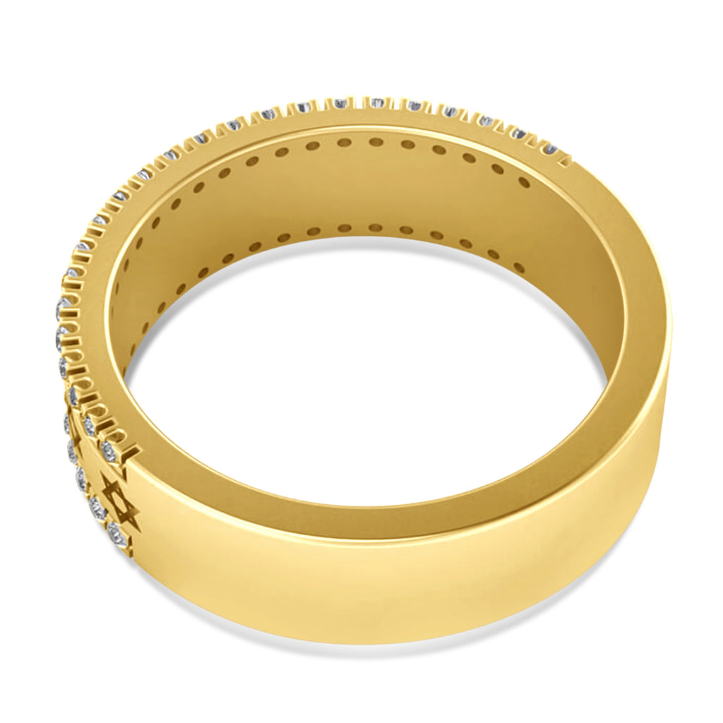 Diamond Jewish Star of David Mens Ring 14K Yellow Gold (.46ct)