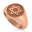 Jewish Star Of David Mens Ring 14K Rose Gold