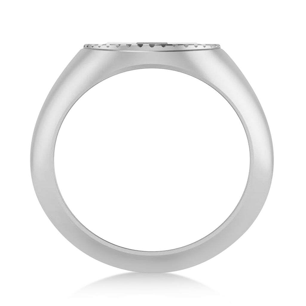 Jewish Star Of David Mens Ring 14K White Gold