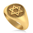 Jewish Star Of David Mens Ring 14K Yellow Gold