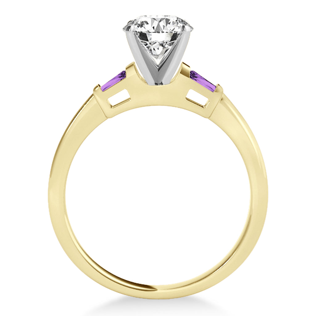 Tapered Baguette 3-Stone Amethyst Engagement Ring 14k Yellow Gold (0.10ct)