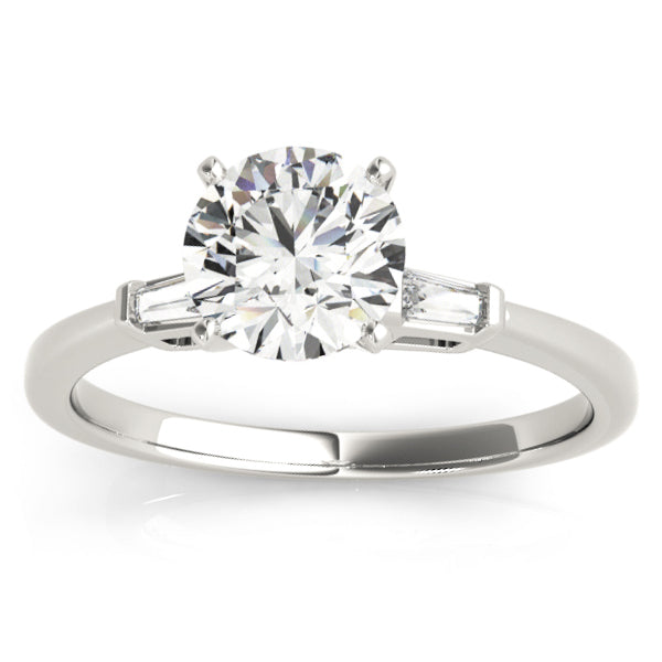 Tapered Baguette 3-Stone Diamond Engagement Ring Palladium (0.10ct)