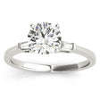 Tapered Baguette 3-Stone Diamond Engagement Ring Palladium (0.10ct)