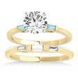 Tapered Baguette 3-Stone Aquamarine Bridal Set 14k Yellow Gold (0.30ct)