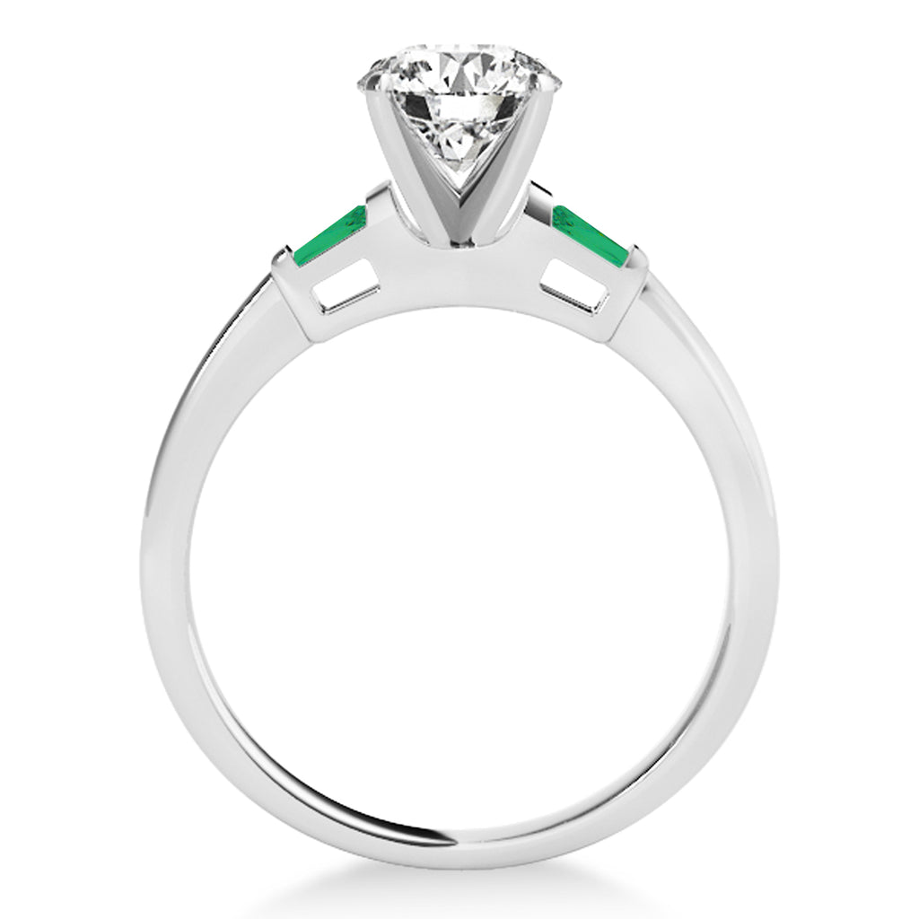 Tapered Baguette 3-StoneEmerald Bridal Set Palladium (0.30ct)