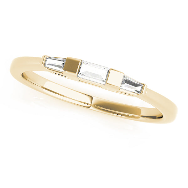 Tapered Baguette 3-Stone Diamond Wedding Band 14k Yellow Gold (0.20ct)