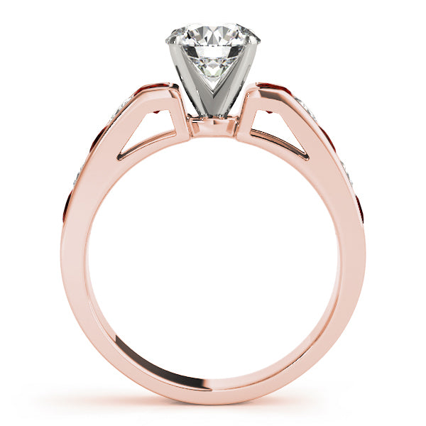 Diamond and Garnet Accented Bridal Set 14k Rose Gold 2.20ct