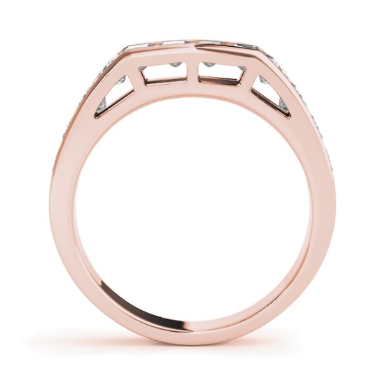 Diamond Princess-cut Channel Wedding Band 14k Rose Gold 1.20ct