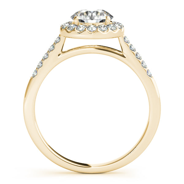 Halo Round Diamond Engagement Ring 14k Yellow Gold (1.61ct)