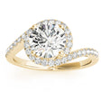 Diamond Halo Accented Engagement Ring Setting 14k Yellow Gold 0.26ct