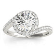Lab Diamond Halo Accented Engagement Ring Setting Platinum 0.26ct