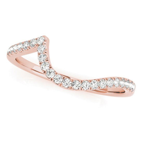 Lab Diamond Contoured Wedding Band 18k Rose Gold 0.17ct