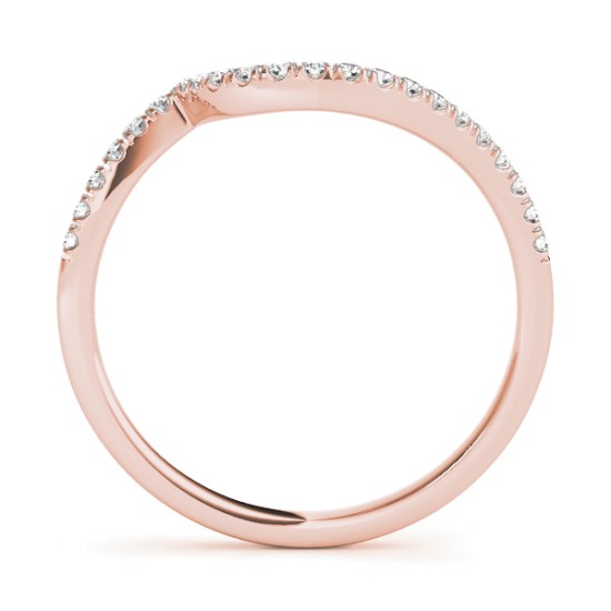Lab Diamond Contoured Wedding Band 18k Rose Gold 0.17ct