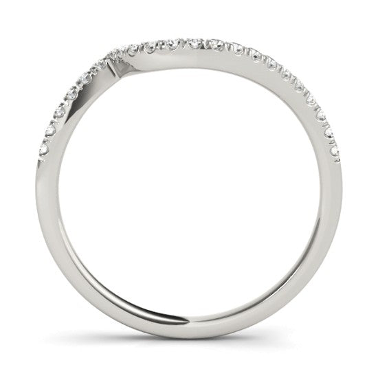 Lab Diamond Contoured Wedding Band 18k White Gold 0.17ct