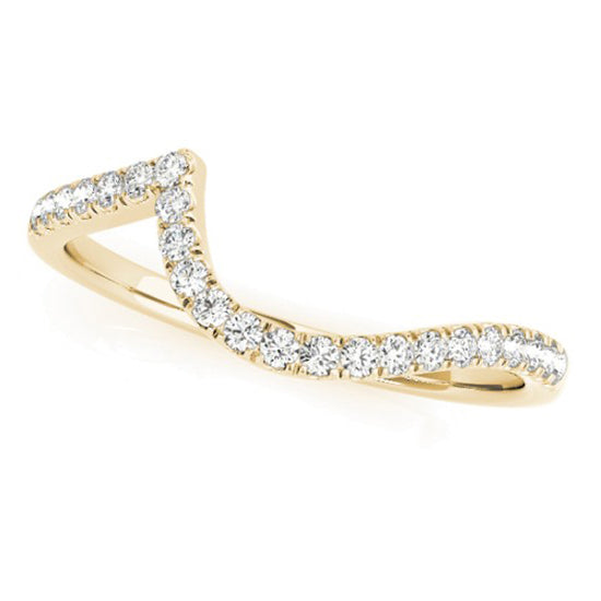 Lab Diamond Contoured Wedding Band 18k Yellow Gold 0.17ct