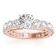 Luxury Diamond Eternity Engagement Ring Setting 14k Rose Gold 1.96ct