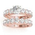 Luxury Diamond Eternity Bridal Ring Set 18k Rose Gold 4.57ct