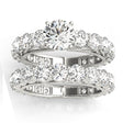 Luxury Lab Diamond Eternity Bridal Ring Set 18k White Gold 4.57ct