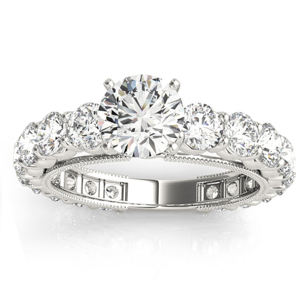 Luxury Lab Diamond Eternity Bridal Ring Set 18k White Gold 4.57ct