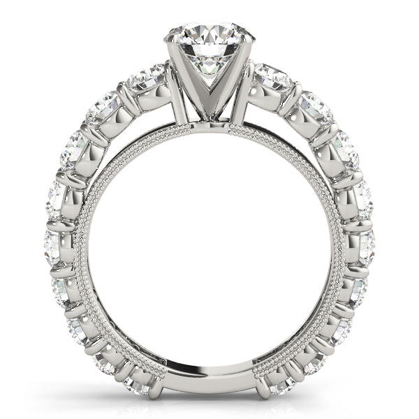 Luxury Lab Diamond Eternity Bridal Ring Set 18k White Gold 4.57ct