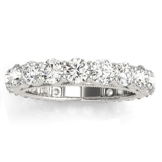 Luxury Lab Diamond Eternity Bridal Ring Set 18k White Gold 4.57ct