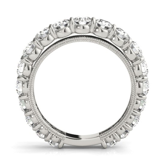 Luxury Lab Diamond Eternity Wedding Ring Band 14k White Gold 2.61ct