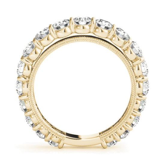 Luxury Lab Diamond Eternity Wedding Ring Band 14k Yellow Gold 2.61ct