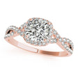 Twisted Cushion Moissanite Engagement Ring 14k Rose Gold (1.00ct)