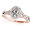 Twisted Oval Moissanite Engagement Ring 14k Rose Gold (2.00ct)