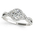 Twisted Round Lab Moissanite Engagement Ring 14K White Gold (1.00ct)