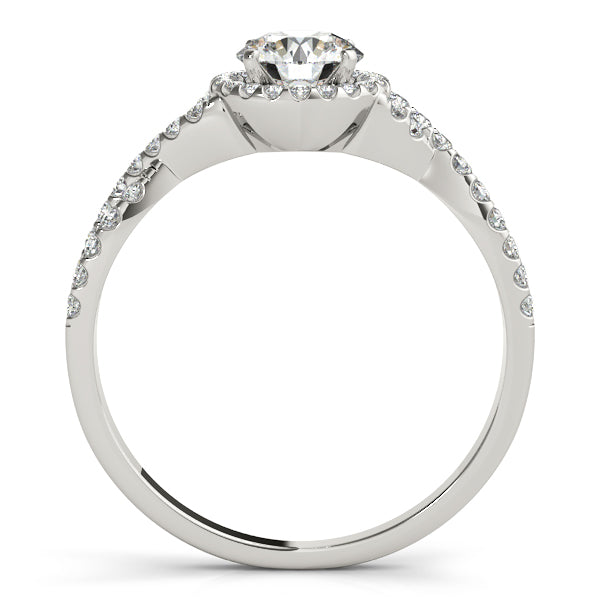 Twisted Round Lab Moissanite Engagement Ring 14K White Gold (1.00ct)